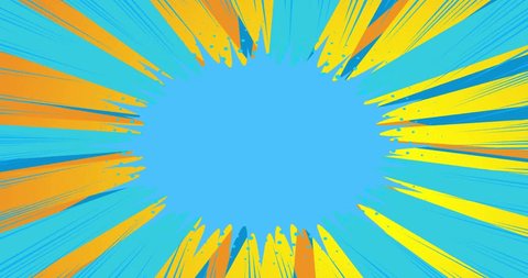 Abstract background animation in pop art, comics style. Retro manga Bubble cartoon backdrop. Comic book elements moving.の動画素材