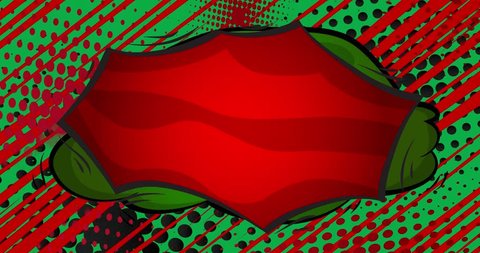 Abstract background animation in pop art, comics style. Retro manga Bubble cartoon backdrop. Comic book elements moving.の動画素材