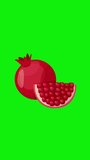 3d Fruit floating on green screen chroma key background. Ultra high definition, 4k vertical video animation