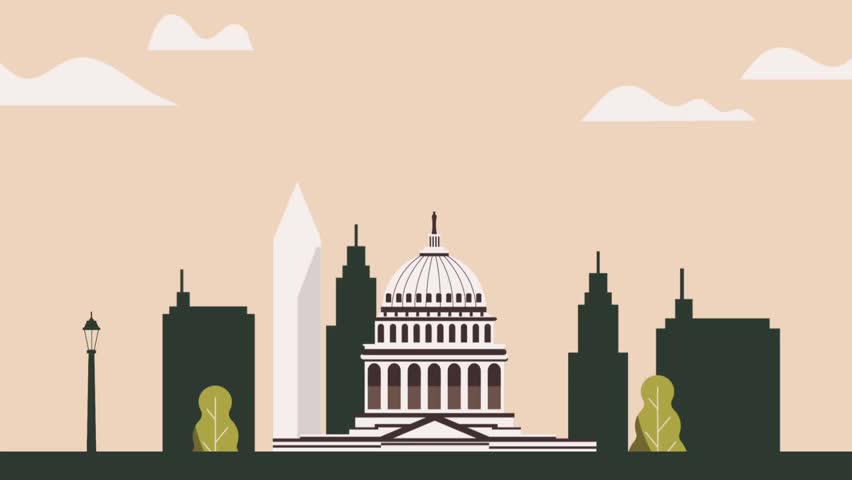 Washington DC background footage animated