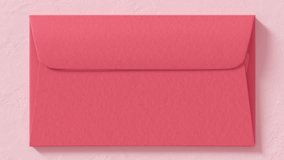 Envelope opening animation. Mail, paper reveal ,invitation ,letter or card animated on green screen chroma key background 4k video 