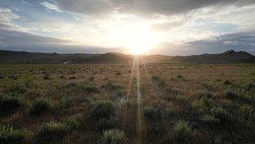 Drone shot of field spring steppe in Kazakhstan - Powered by Shutterstock - Get 15% off with code: PIKWIZARD15