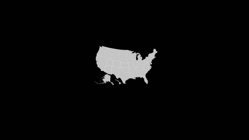 Kansas on USA map red outline shape blinking animation Royalty-Free Stock Footage #3500063811