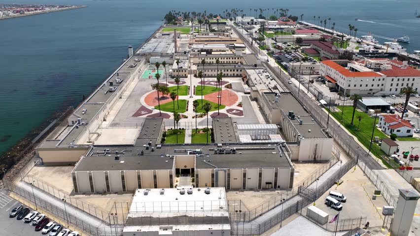Federal Correctional Institution Terminal Island prison. Prison entrance. United Stated Coast Guard US Coast Guard USCG