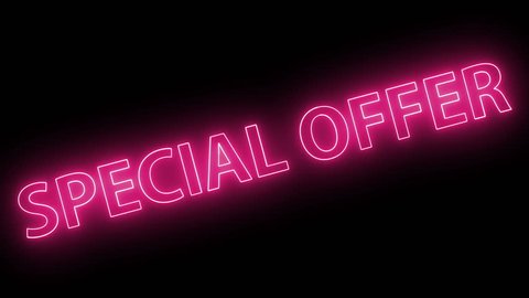 Pink Neon Light SPECIAL OFFER banner.
Animated Special Offers neon banner background.
Red Moving Special Offer Sales promotion animation video in 4k.