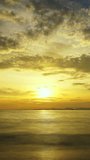 Beautiful landscape with tropical sea sunset on the beach, timelapse. Vertical video 4k