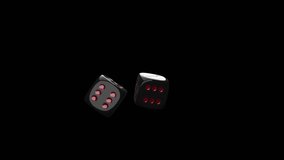 A Black and Red dice transition on a transparent alpha channel background, with the dice rolling right into the camera!  - Powered by Shutterstock - Get 15% off with code: PIKWIZARD15