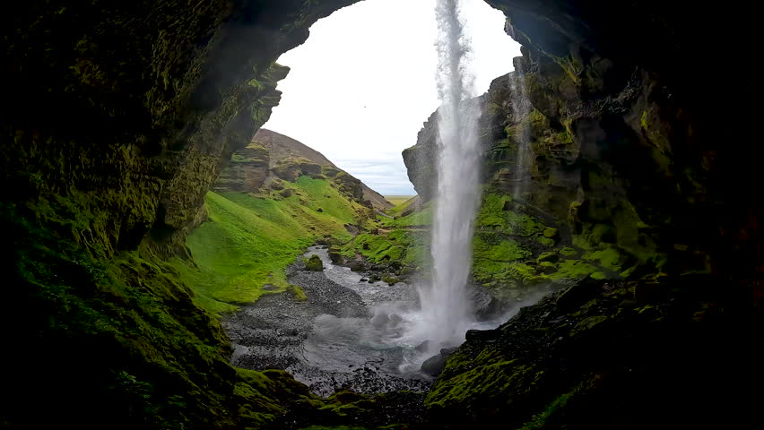 Kvernufoss waterfall is a beautiful 30 meters high waterfall that is half-hidden away in a gorge in South Iceland, and is located on the east side of the popular Skógafoss waterfall. 