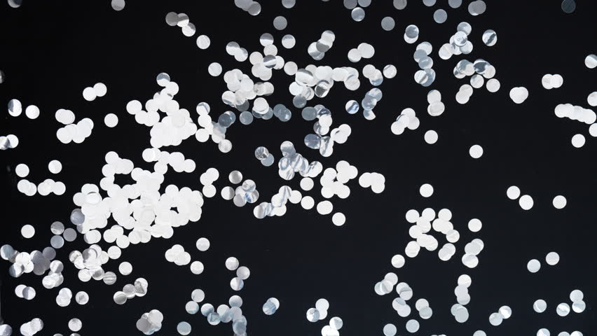 Stop motion Happy new year 2025 metallic balloons with confetti on dark ...