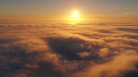 Portugal Porto aerial video Beautiful sunset on the coast above the clouds 4k awesome