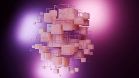 Loop abstract 3d animation of an array of cubes that appear and disappear. An abstract set of geometric primitives against the background of a billowing canvas - Powered by Shutterstock - Get 15% off with code: PIKWIZARD15