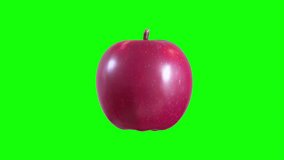 Red apple rotation on green screen background. 3D animation. - Powered by Shutterstock - Get 15% off with code: PIKWIZARD15
