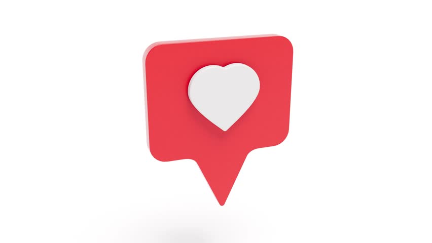 3d heart like rotate on white bg able to loop endless 4k. 3D Illustration