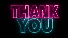 Thank You text font with neon light. Luminous and shimmering haze inside the letters of the text Thank You.  - Powered by Shutterstock - Get 15% off with code: PIKWIZARD15