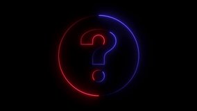 Outline query silhouette. Neon question mark icon. Blue and pink neon glowing question mark . - Powered by Shutterstock - Get 15% off with code: PIKWIZARD15