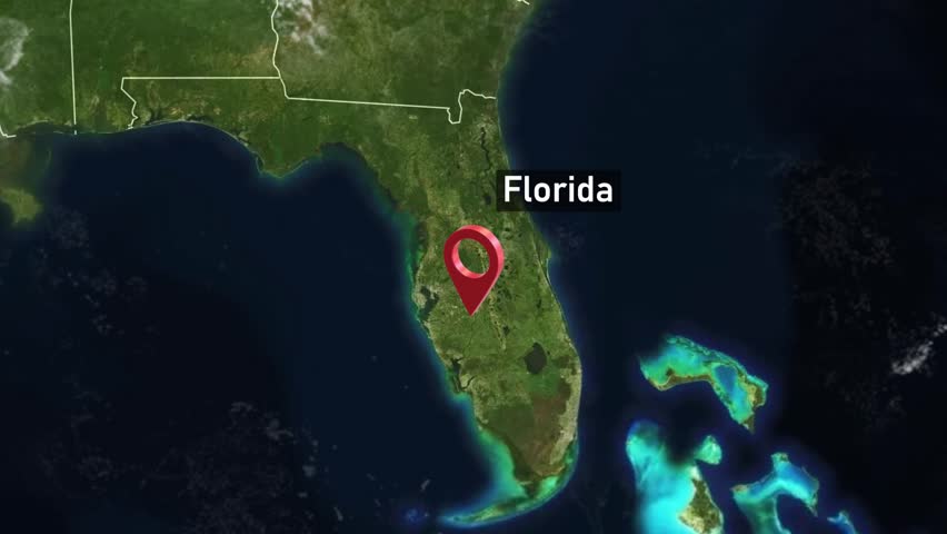 Florida State Map Zoom (USA) from Space to Earth