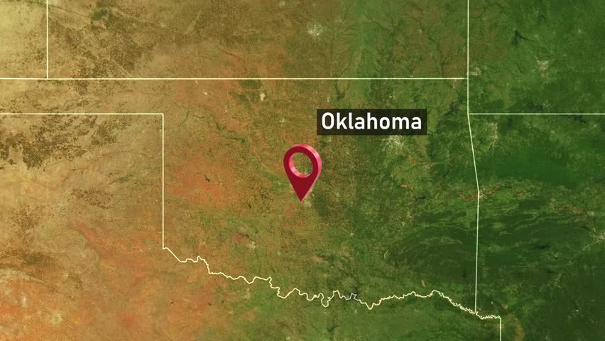 Oklahoma State Map Zoom (USA) from Space to Earth