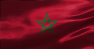 Loop Animation the flag of Marocco, waving flag 4k animation footage