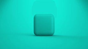 cyan teal turquoise falling box logo 3D cube render modern hi tech logo place intro background , 3d box object copy space intro animation abstract tablet backdrop 4k intro tamplet banner  - Powered by Shutterstock - Get 15% off with code: PIKWIZARD15