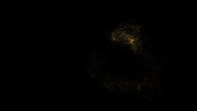 Gold Particles Moving Background. fast energy flying wave line with flash lights. Particle from below. Particle gold dust flickering on black background.  - Powered by Shutterstock - Get 15% off with code: PIKWIZARD15