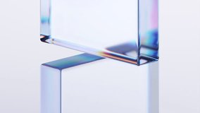 Abstract animation, 3d render of rotating glass shapes on light background, 4k seamless looped video - Powered by Shutterstock - Get 15% off with code: PIKWIZARD15