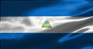 Loop Animation the flag of Nicaragua, waving flag 4k animation footage