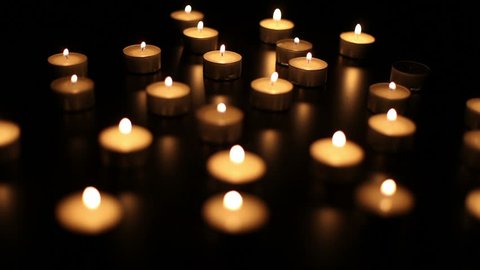 Tea candles with shallow depth of field