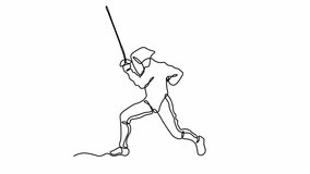 Self drawing animation one continuous line draw,logo,
duel, Abstract swordsman, sword fencing, sports - Powered by Shutterstock - Get 15% off with code: PIKWIZARD15