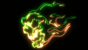 neon animation of Skull fire - Powered by Shutterstock - Get 15% off with code: PIKWIZARD15