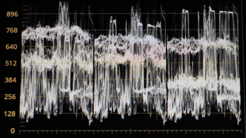 Black and white parade graph scope on color grading. Color correction editing software