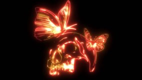 neon animation of skull butterfly - Powered by Shutterstock - Get 15% off with code: PIKWIZARD15