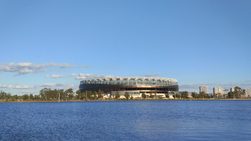 The Perth Stadium on the Swan River in Western Australia