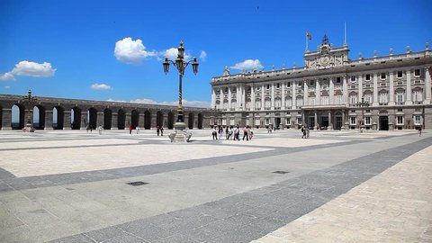 Historical Royal Palace Landmark in Madrid, Spain