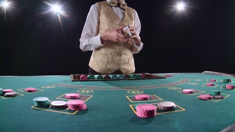 Casino Female Croupier Takes The Stock Footage Video 100 Royalty Free 35020234 Shutterstock