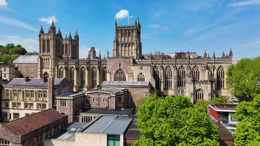 Ascending Bristol Cathedral in city centre