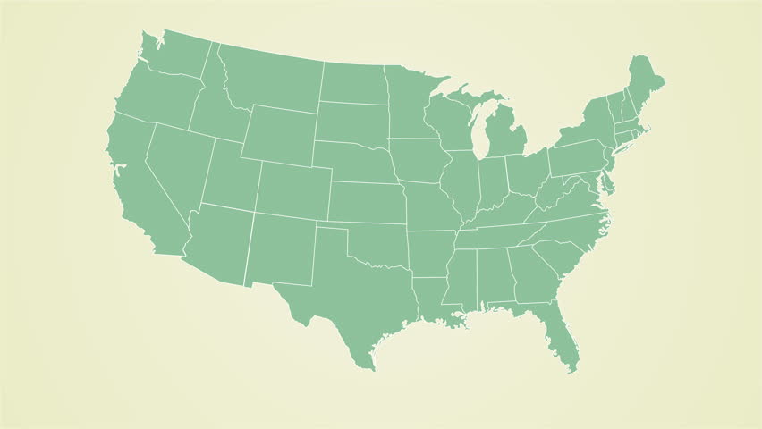 Ohio state flag United States map outline zoom in animation