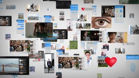 Light Digital Background with Different Online Services. Visualization of Messenger Apps, Dating Profiles, Finance Wallet, Entertainment Viral Videos, Avatars, Emoji, Profiles. Metaverse. - Powered by Shutterstock - Get 15% off with code: PIKWIZARD15