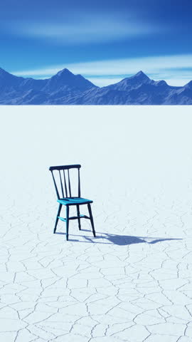 old wooden chair in a salt lake