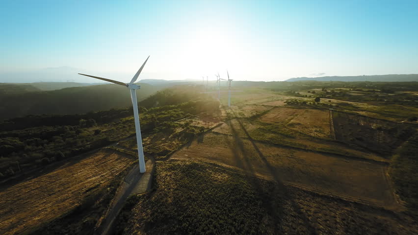 Flying with drone through wind farms