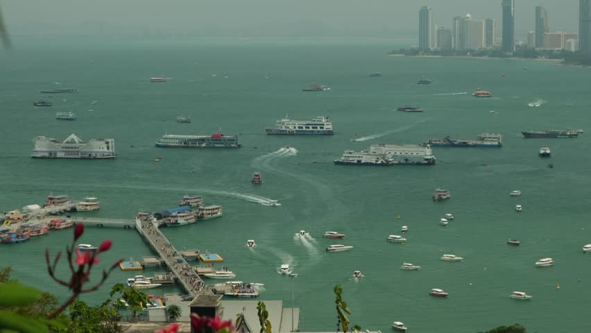 view from the hill to the Gulf of Thailand in Pattaya