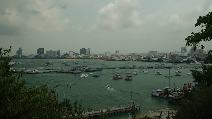 view from the hill to the Gulf of Thailand in Pattaya
