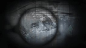 Cg footage handshake against the background of the US dollar and moving people - Powered by Shutterstock - Get 15% off with code: PIKWIZARD15