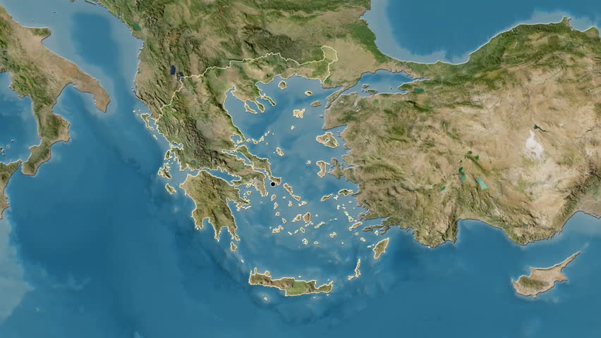 Greece map - glide. Border. Satellite.