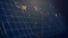 Cg footage from the territory of Brazil with a fill from the flag against the backdrop of moving financial and economic graphs and charts against the backdrop of a world map - Powered by Shutterstock - Get 15% off with code: PIKWIZARD15