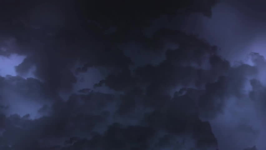 Animation of storm clouds over lightning. Global technology and digital interface concept digitally generated video.
