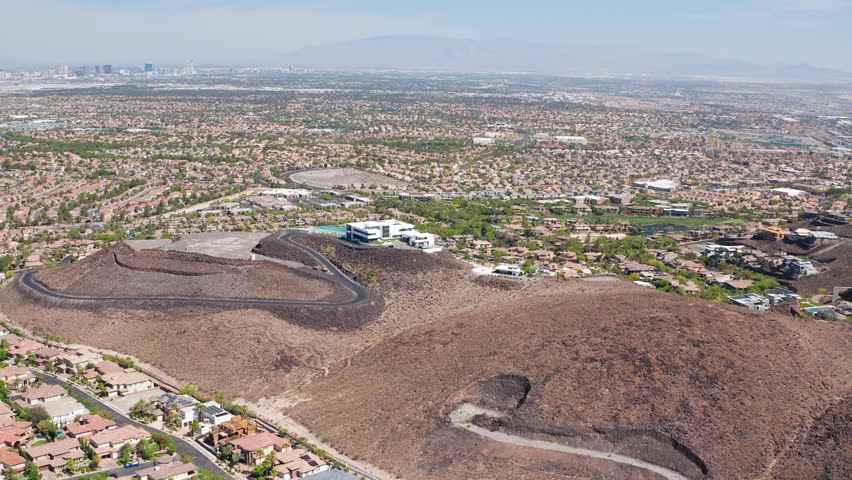 Aerial shot of Las Vegas Henderson luxury mansions, golf courses, homes 06 - Aerial Drone View