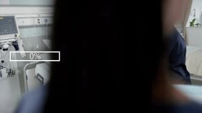 Animation of data processing over african american male patient and caucasian female doctor. Global medicine, healthcare, science and digital interface concept digitally generated video. - Powered by Shutterstock - Get 15% off with code: PIKWIZARD15