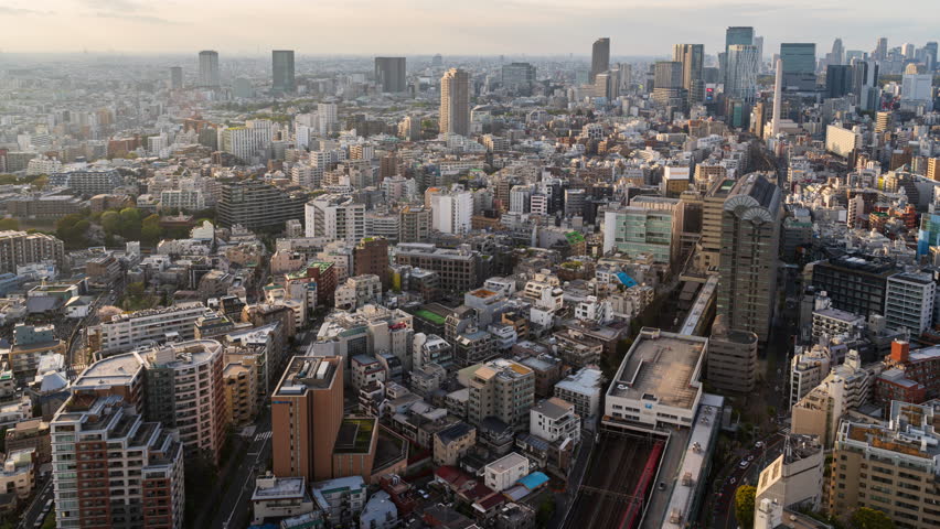Time lapse arial view of Tokyo