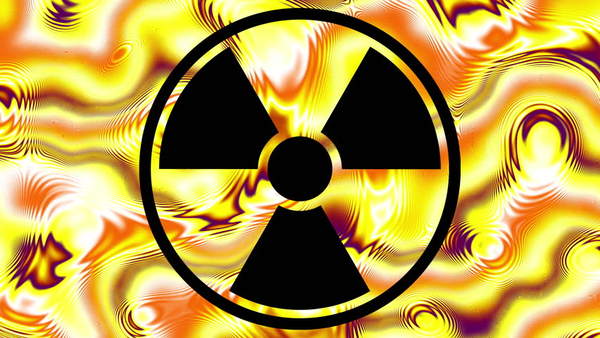 Nuclear symbol flashing icon looping viseo.4k