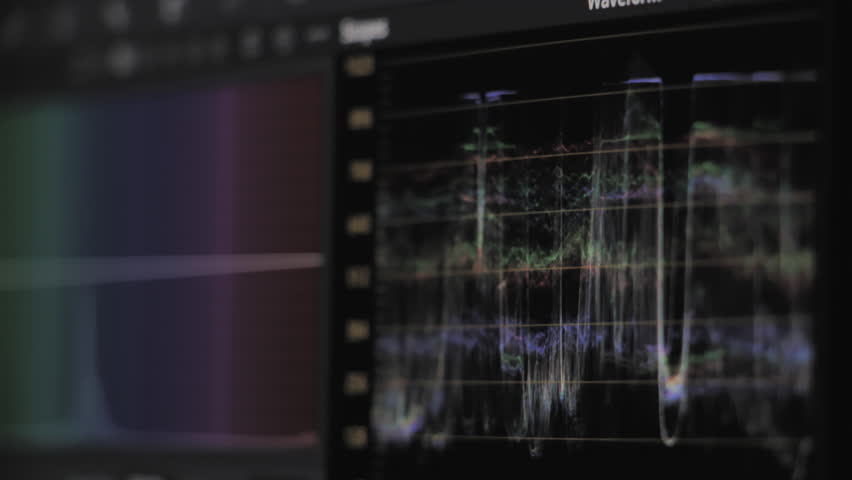 Color grading waveform graph moving. Color correction editing software